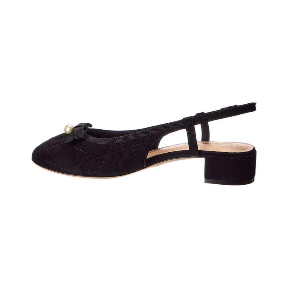 Dior Ballet Quilted Suede Slingback Pump, Black - Picture 2 of 5
